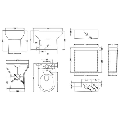Nuie Harmony Semi Flush To Wall Pan And Cistern
