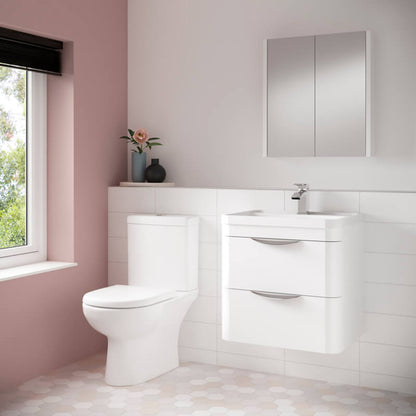 Nuie Lawton 670mm Close Coupled White Pan With Cistern