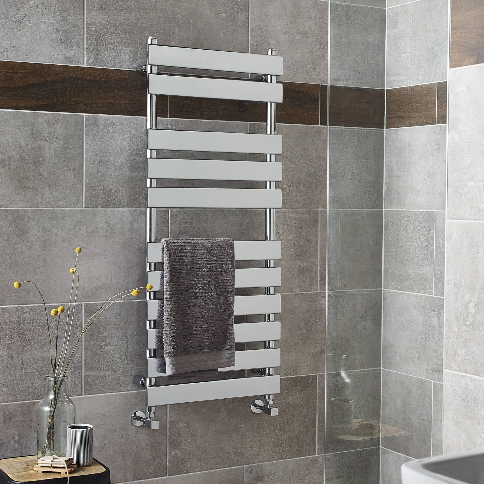 Hudson Reed Piazza 500mm Wide Heated Towel Rail Chrome