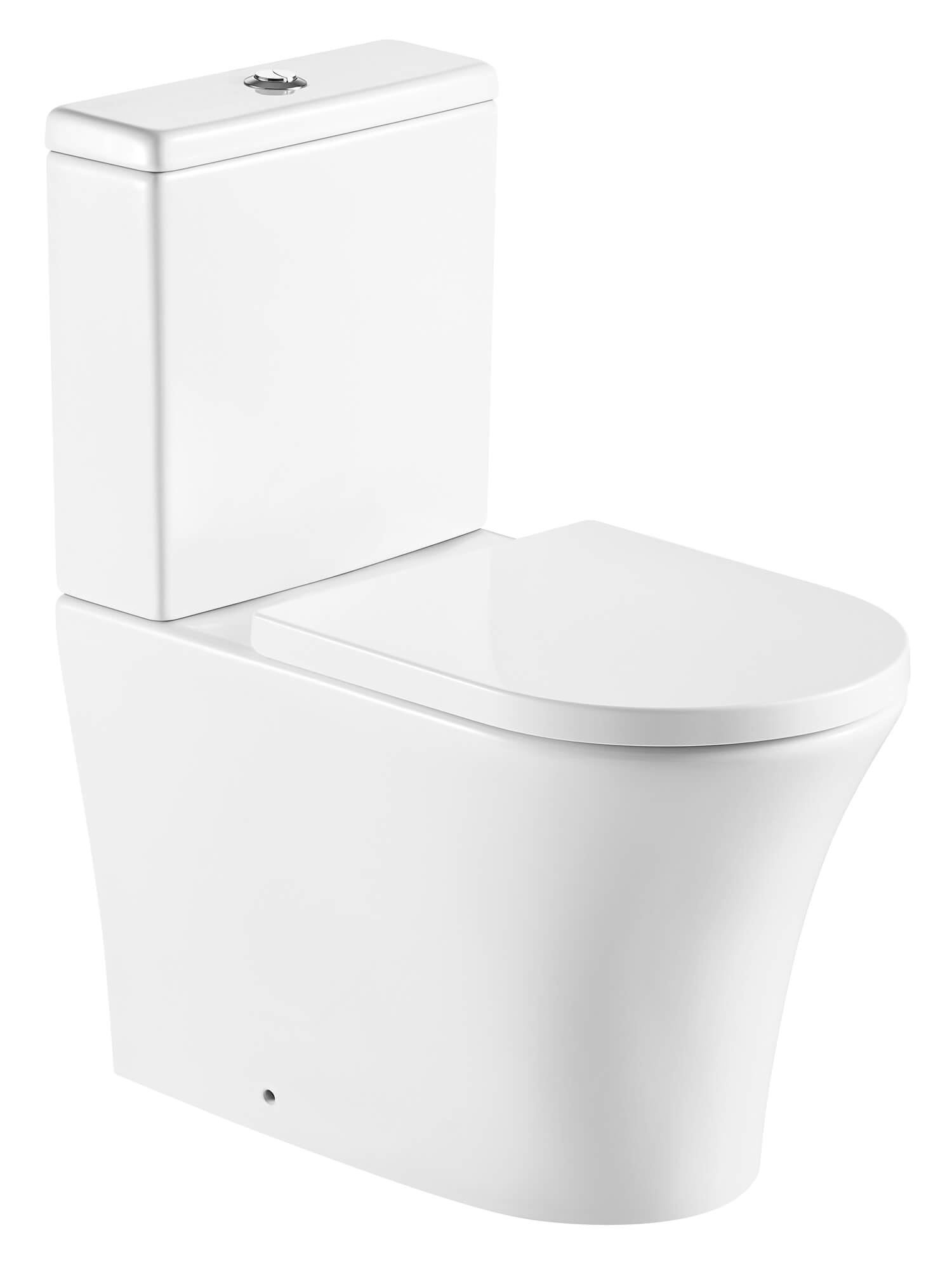 Kartell K-Vit Kameo Close-To-Wall Closed Coupled Rimless WC With Cistern And Seat