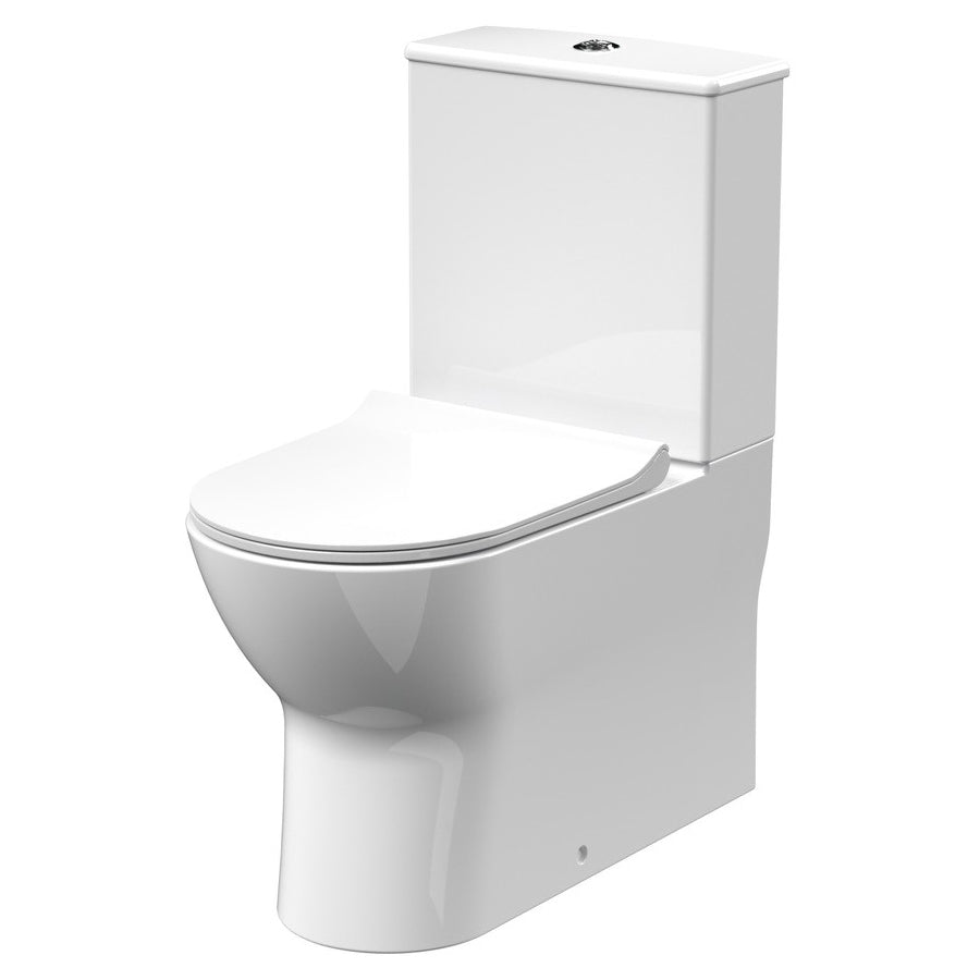 Nuie Freya 384 x 604mm White Close Coupled Toilet With Cistern And Seat