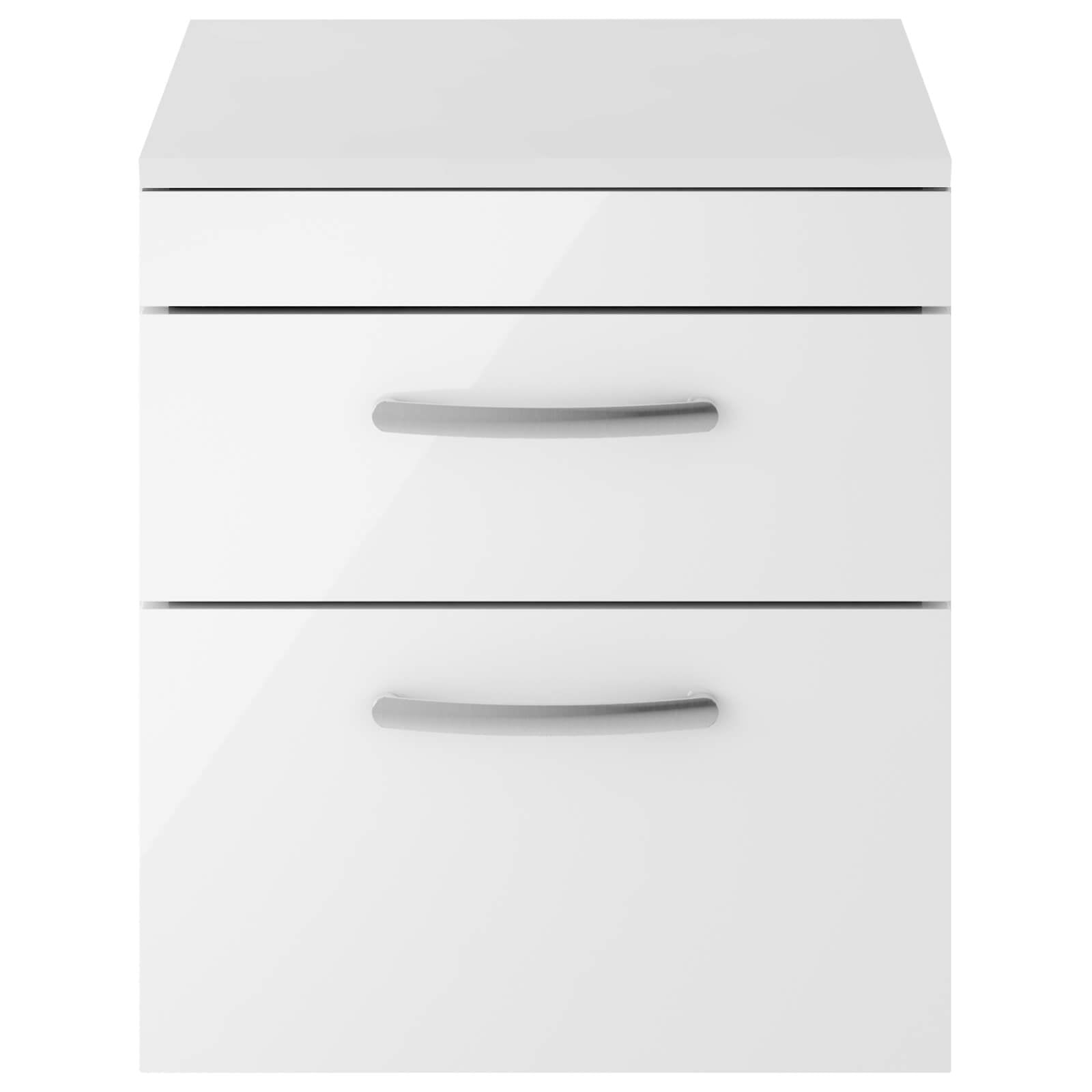 Nuie Athena 2 Drawer Wall Hung Vanity Unit With Worktop
