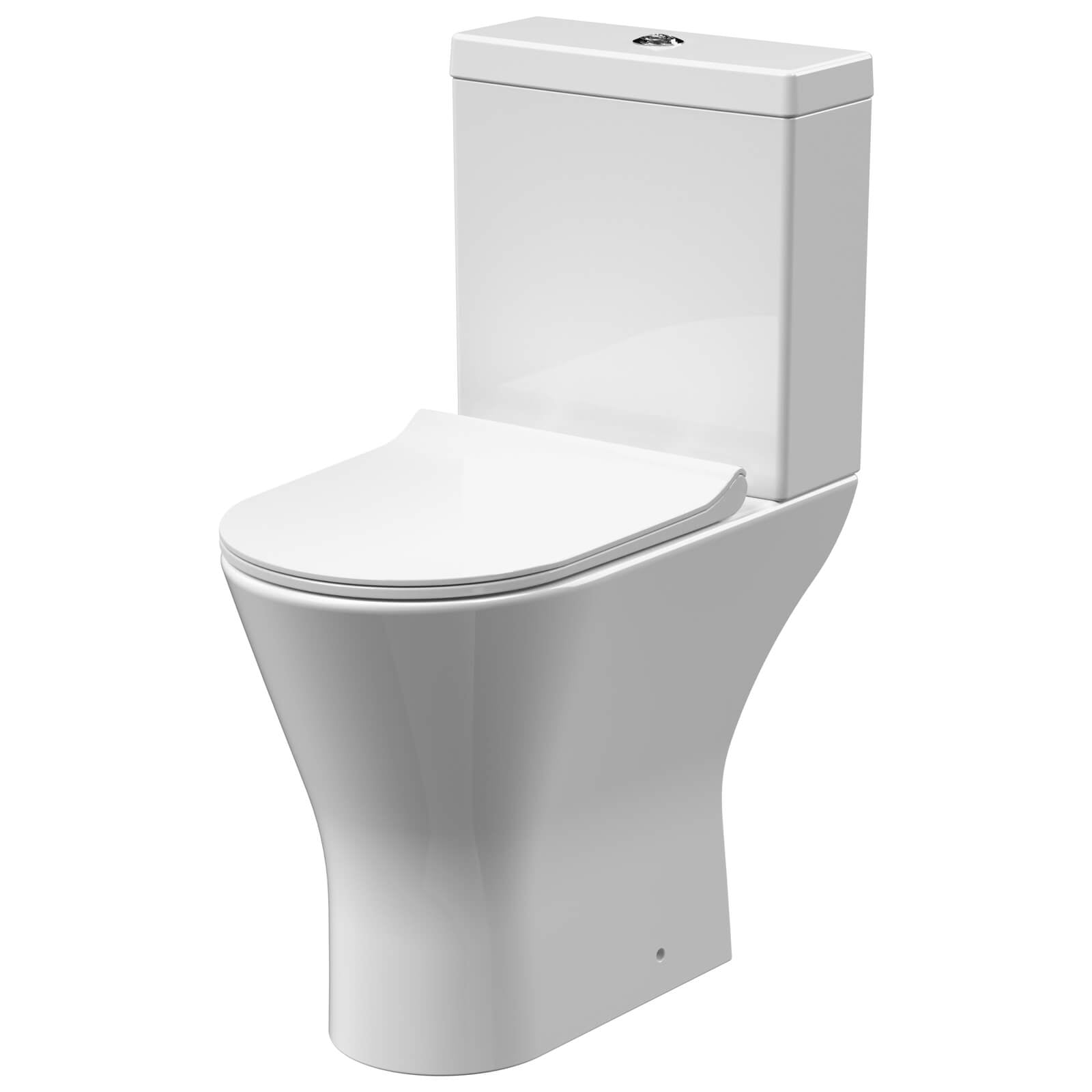 Nuie Freya 380 x 605mm Comfort Height Rimless Closed Coupled Toilet