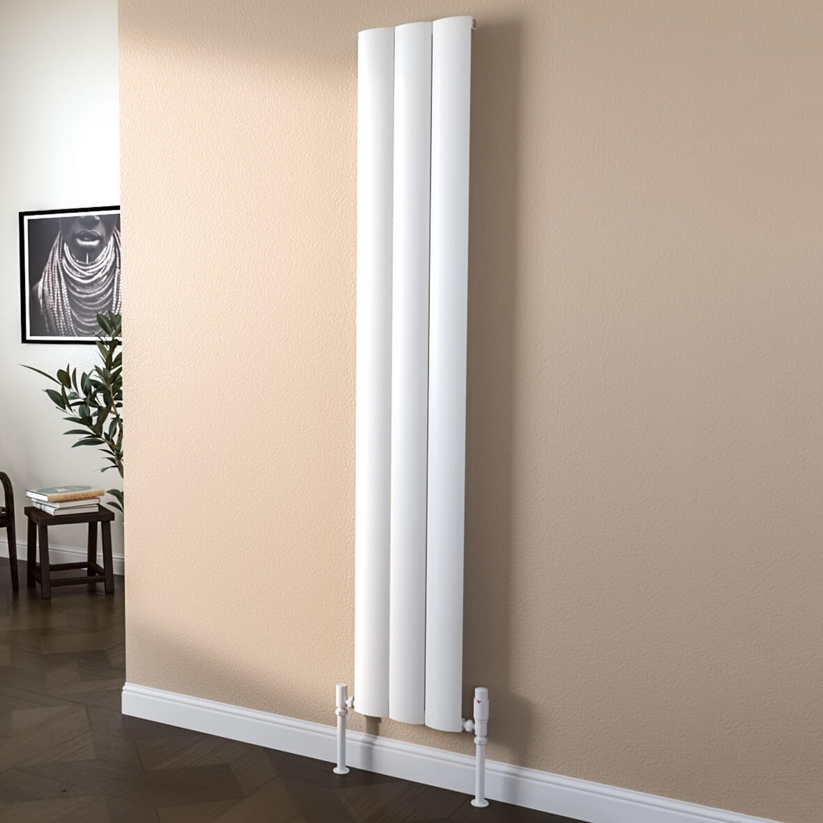 Reina Belva 1800mm High Single Panel Aluminium Vertical Radiator