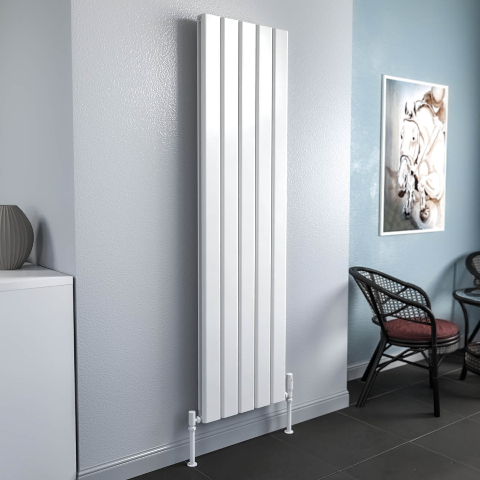 Reina Vicari 1800mm High Double Vertical Aluminium Radiator