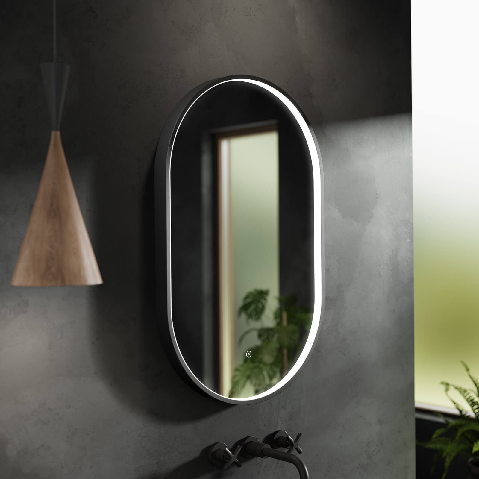 Hudson Reed Columba 500 x 800mm Framed LED Touch Sensor Mirror