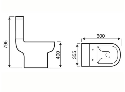 K-V Studio Close Coupled WC Pan With Cistern And Seat