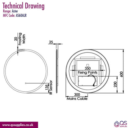 Tavistock Aster LED Illuminated Slim Circular Mirror