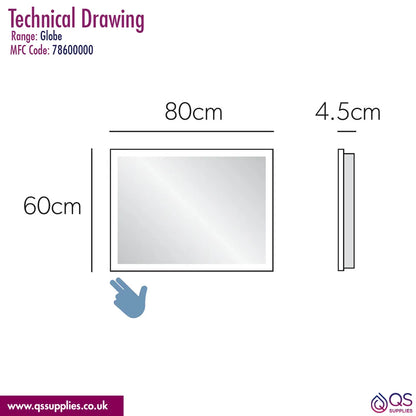 Crosswater Svelte Landscape Illuminated Mirror