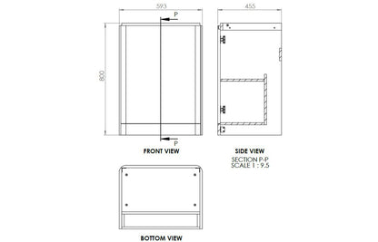 Lambi 600mm 2 Door Floor Standing Basin Unit - Matt Indigo