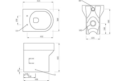 Laurus Rimless Back To Wall Comfort Height WC & Soft Close Seat