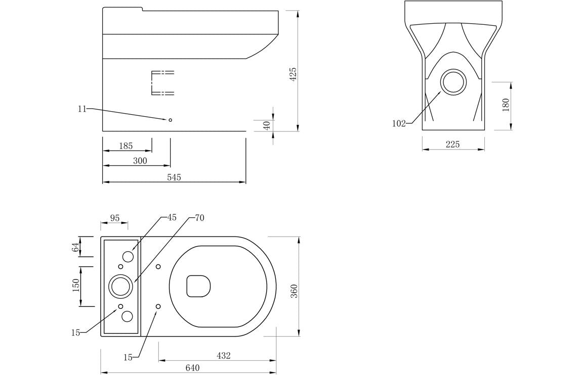 Laurus Rimless Close Coupled Fully Shrouded WC & Soft Close Seat