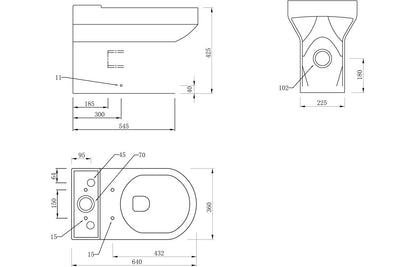 Laurus Rimless Close Coupled Fully Shrouded WC & Soft Close Seat