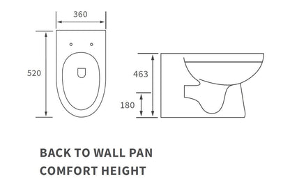 Laurus Rimless Back To Wall Comfort Height WC & Soft Close Seat