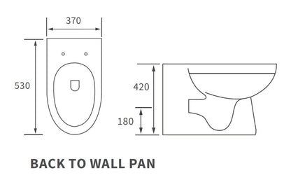 NIL 500mm WC Unit & BTW Pan Pack - White Gloss