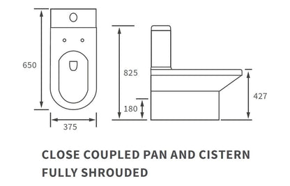 Laurus Rimless Close Coupled Fully Shrouded WC & Soft Close Seat