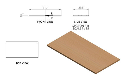 Linear 810mm Floor Standing 2 Drawer Basin Unit & Maple Oak Effect Worktop - Matt Smoke Blue