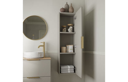 Linear 350mm Wall Hung 1 Door Tall Unit - Matt Oat