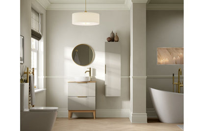 Linear 810mm Floor Standing 2 Drawer Basin Unit & Basin - Matt Oat