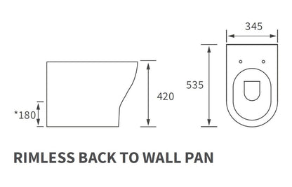 Lily Rimless Back To Wall WC & Soft Close Seat
