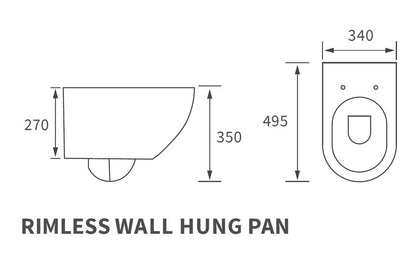 Lily Rimless Wall Hung WC & Soft Close Seat