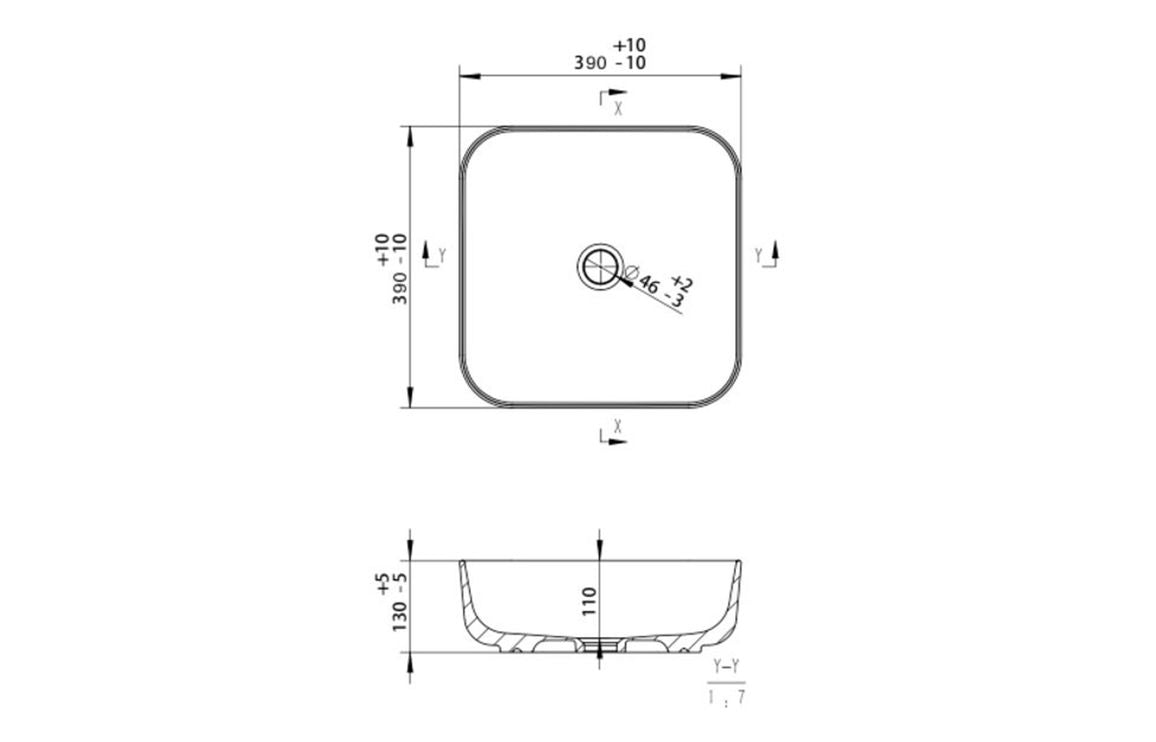 Luxey 400mm Ceramic Square Washbowl & Waste