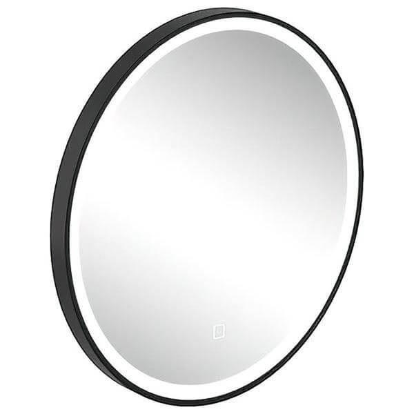 Britton Hoxton Top-Quality Matt Black Led Mirror With Demister Pad