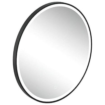 Britton Hoxton Top-Quality Matt Black Led Mirror With Demister Pad