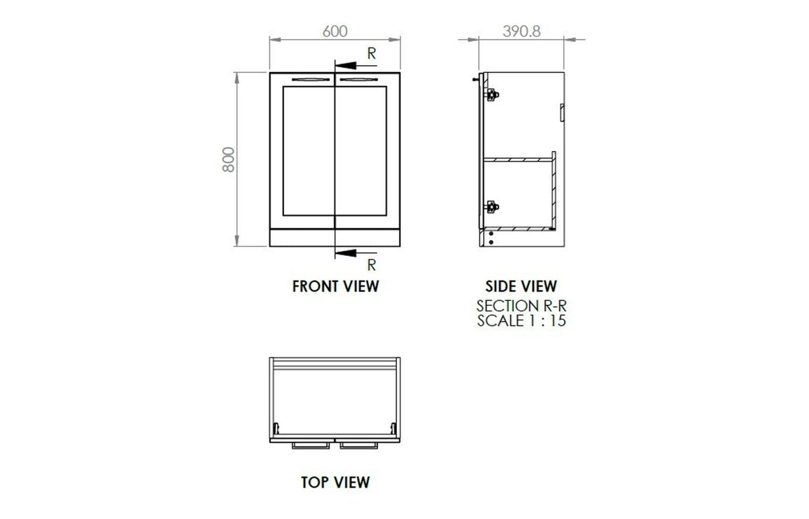Heritage 610mm Floor Standing 2 Door Basin Unit & Basin - Matt Reed Green