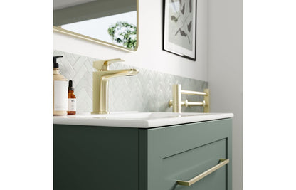 Heritage 610mm Floor Standing 2 Door Basin Unit & Basin - Matt Reed Green