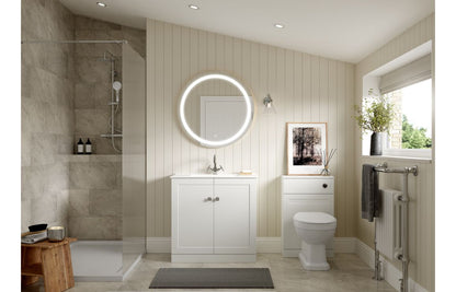 Heritage 610mm Floor Standing 2 Door Basin Unit & Basin - Matt White