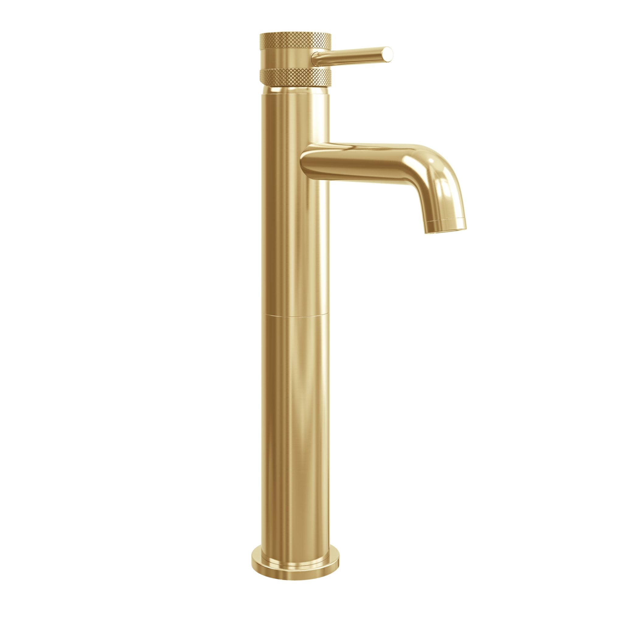 Cre Tall Brushed Gold Metal Mono Basin Mixer