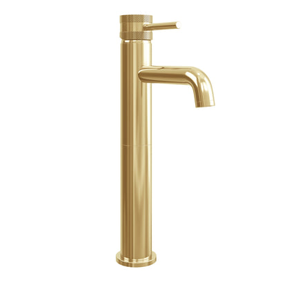 Cre Tall Brushed Gold Metal Mono Basin Mixer