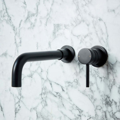 Cre Matt Black Wall Mounted Basin / Bath Filler Tap