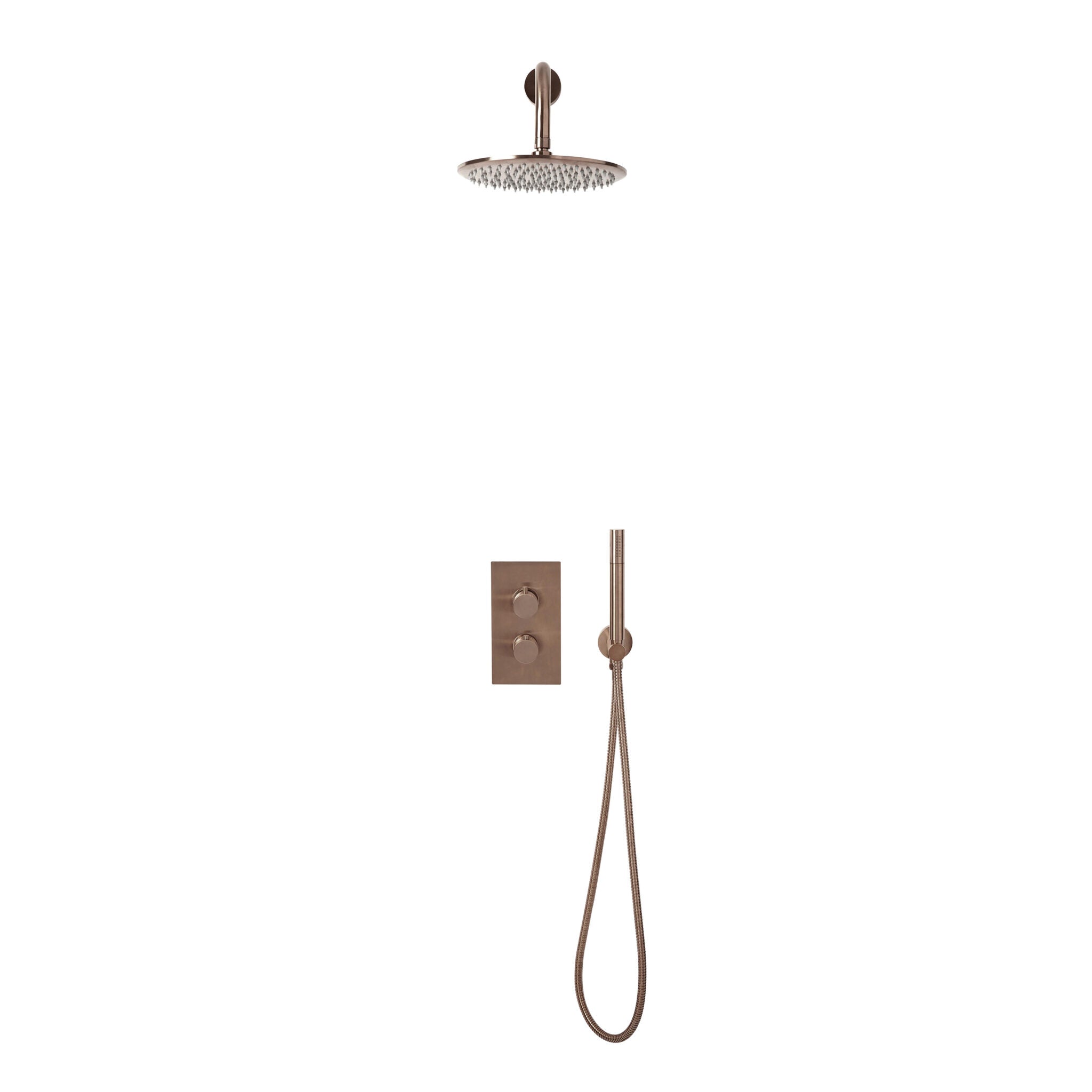 CEA Brushed Bronze Round Handle, Handset & Mounting Bracket