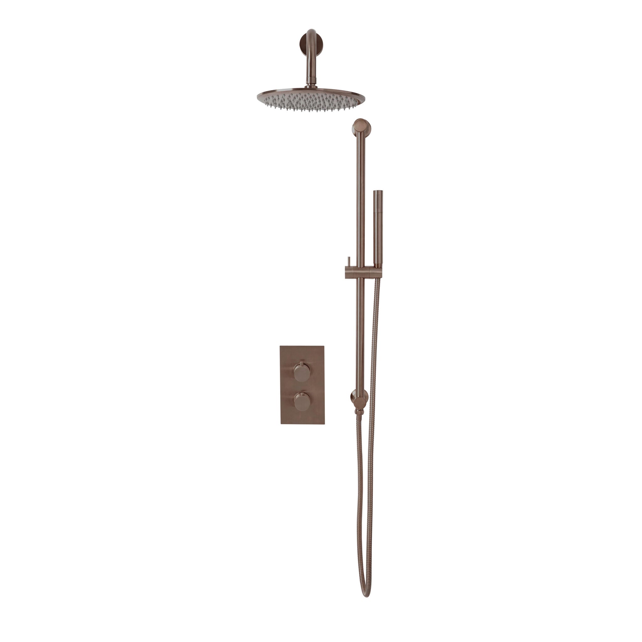 CEA Brushed Bronze Round Rigid Riser Shower