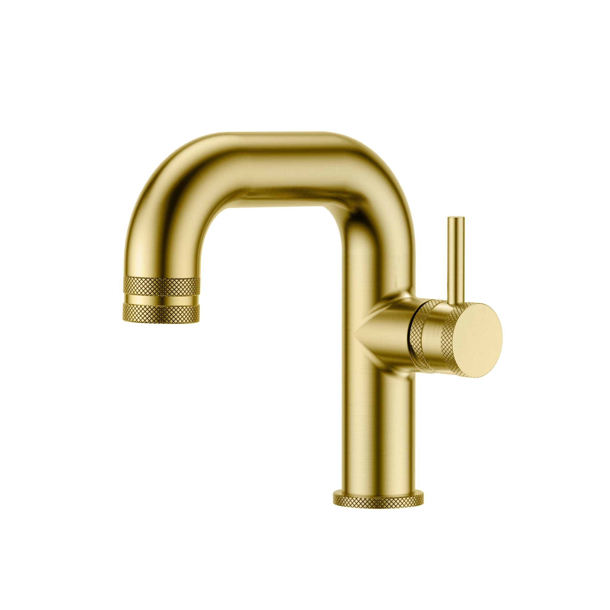 Side Lever Basin Mono Brushed Brass