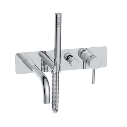 Cre Chrome Metal Wall Mounted Bath Shower Mixer