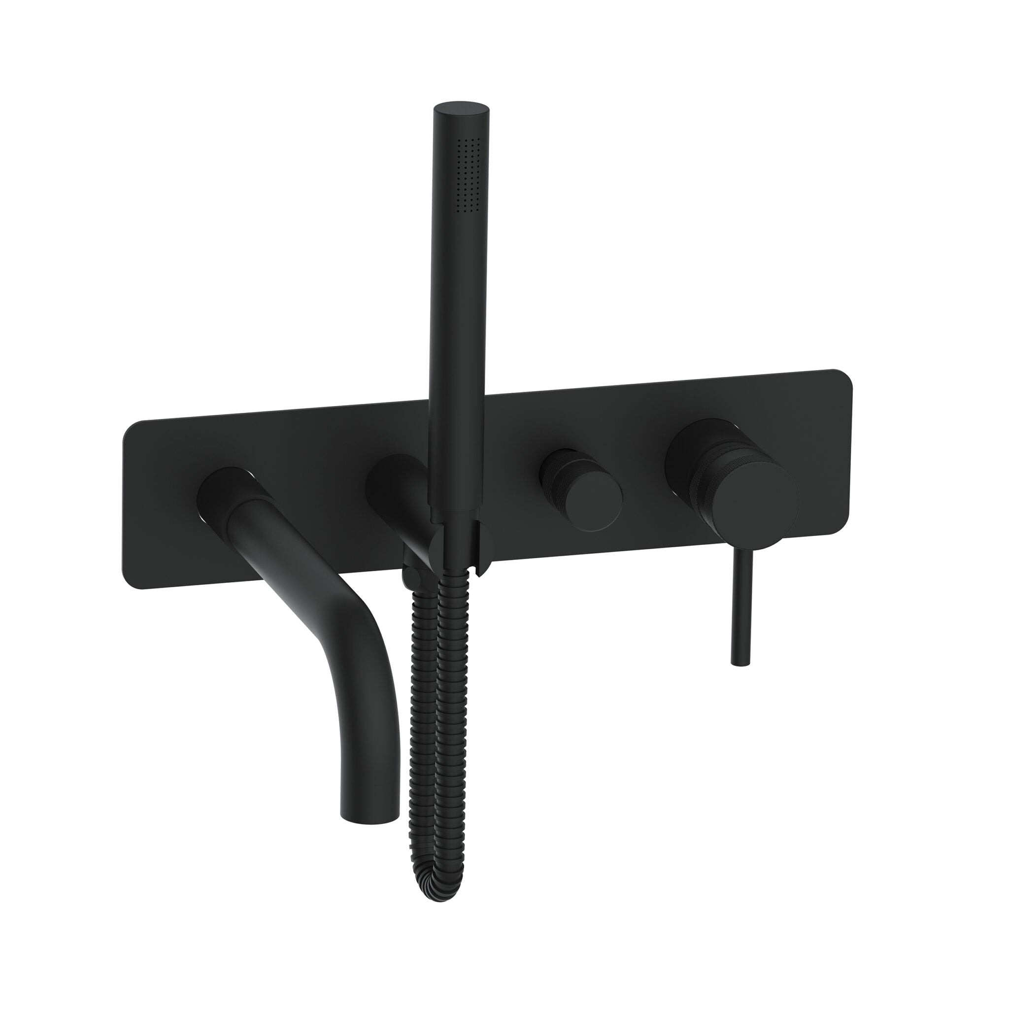 Cre Matt Black Wall Mounted Bath Shower Mixer