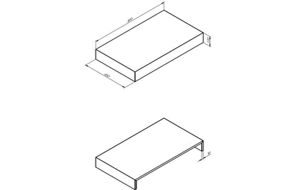 Nature 800mm Wall Hung Basin Shelf - White Marble