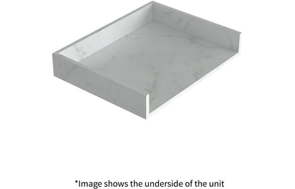 Nature 600mm Wall Hung White Marble Basin Shelf & Bottle Trap