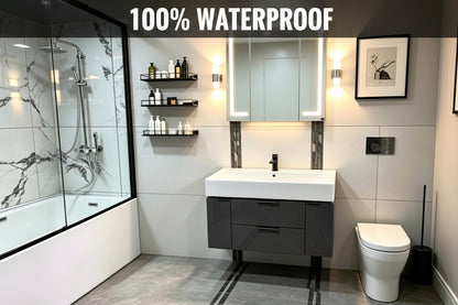 Pinto Anthracite 1000mm 2-Draw Wall Hung Bathroom Vanity unit with Two-Door Storage unit Inc Nano Glazed Ceramic Basin