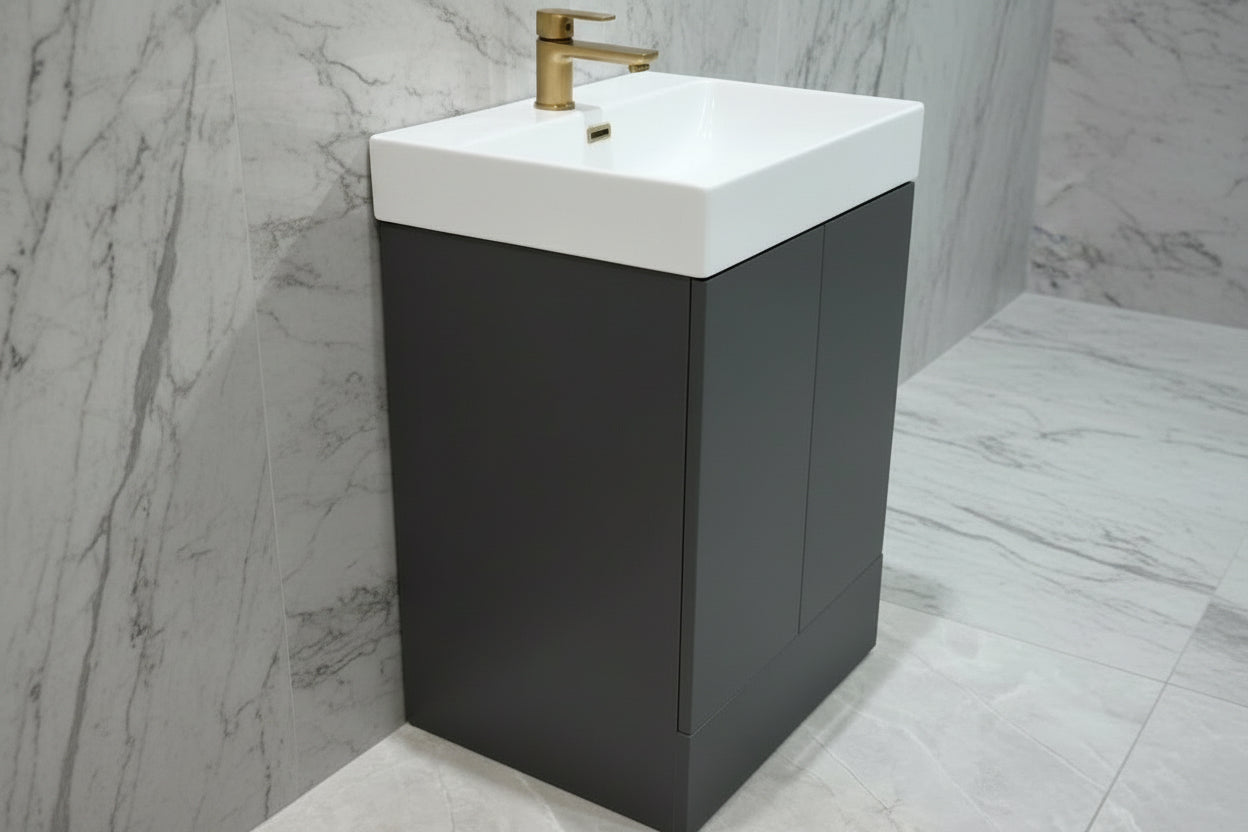 Novo 1180-60 600mm 2-Door Floorstanding Vanity unit with Nano Glazed Ceramic Basin
