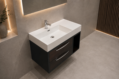 Novo Frame 1190-80 Luxe Multi 2 Draw Vanity & Nano Glazed Ceramic Basin
