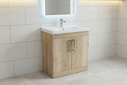 Novo Arya 800mm  2-Door Floorstanding Vanity unit with Nano Glazed Ceramic Basin