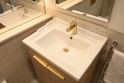 F60 600mm   2-Door Floor standing Bathroom Vanity unit with Nano Glazed Ceramic Basin