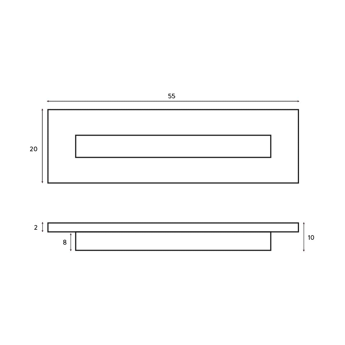 Brushed Bronze Rectangle Overflow Insert