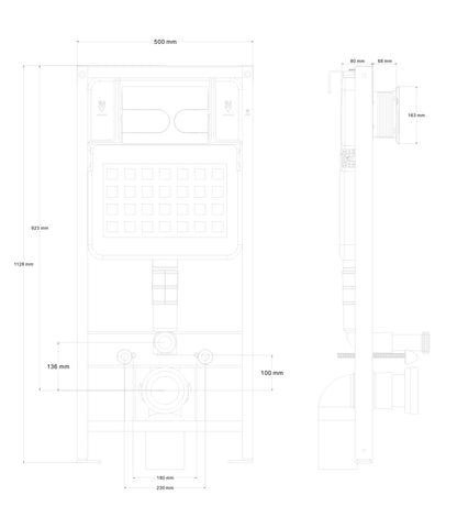 Novo Ultra Thin Wall Hung WC Frame (inc. Cistern)