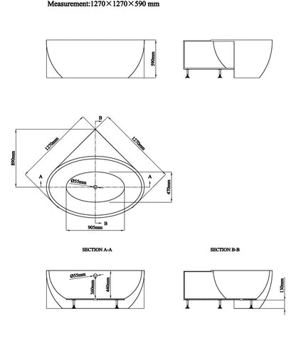 Novo DOV Corner freestanding Designer Bath