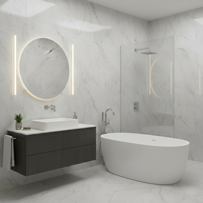 Shower Wall Panel  1200 Light Grey Marble